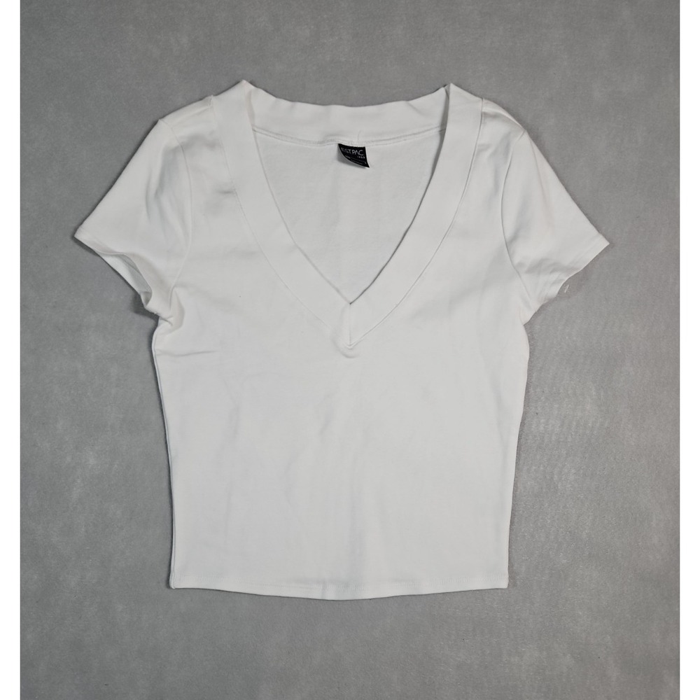 PacSun Womens White V Neck Short Sleeve Top Size Small‎ NWOT